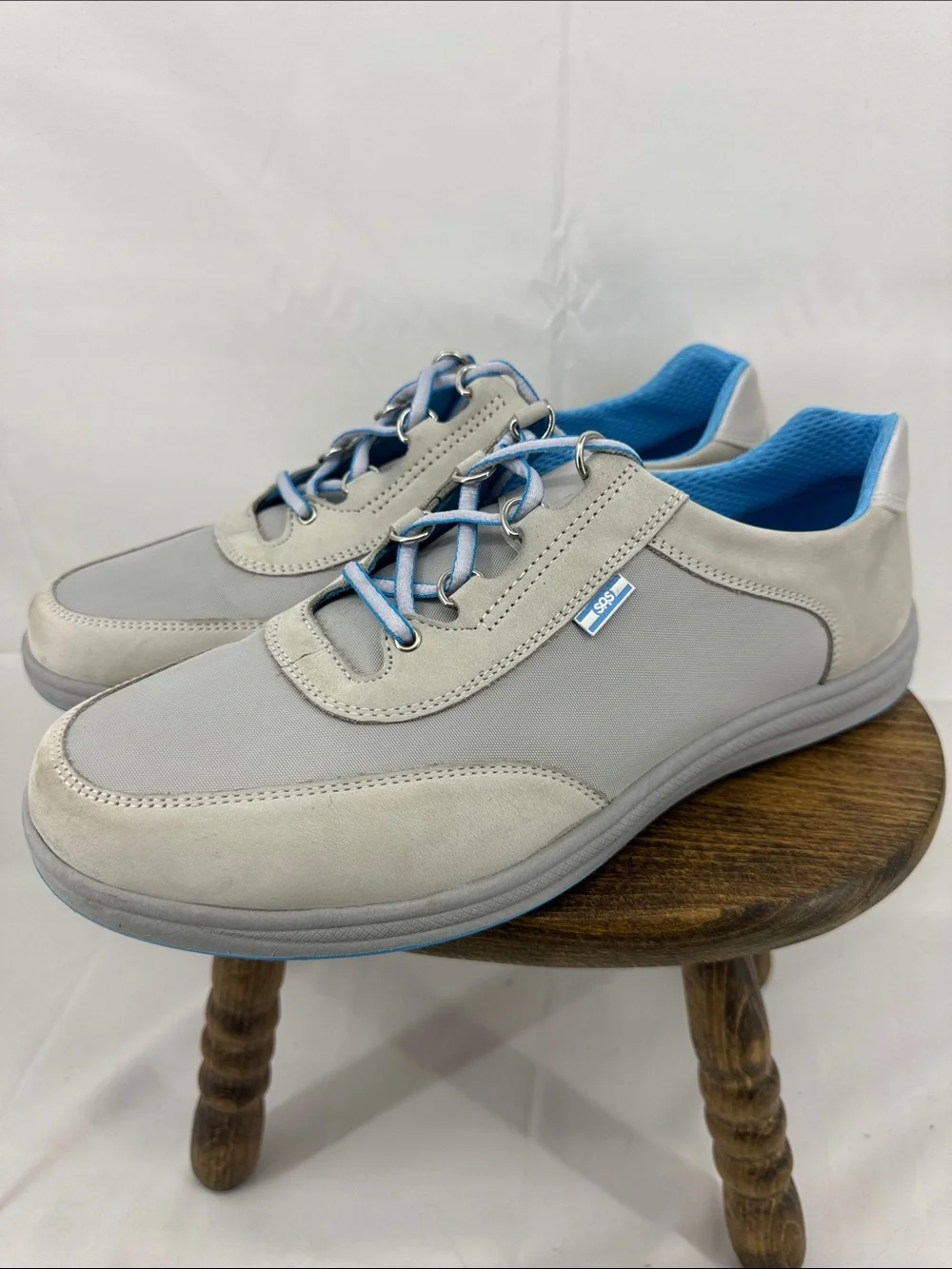 SAS Womens Sporty Walking Shoes in Gray w/ Blue, sz 12 W